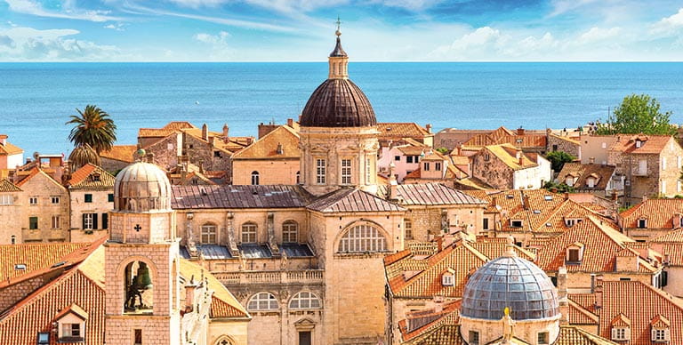 A view over the walled city of Dubrovnik, Croatia
